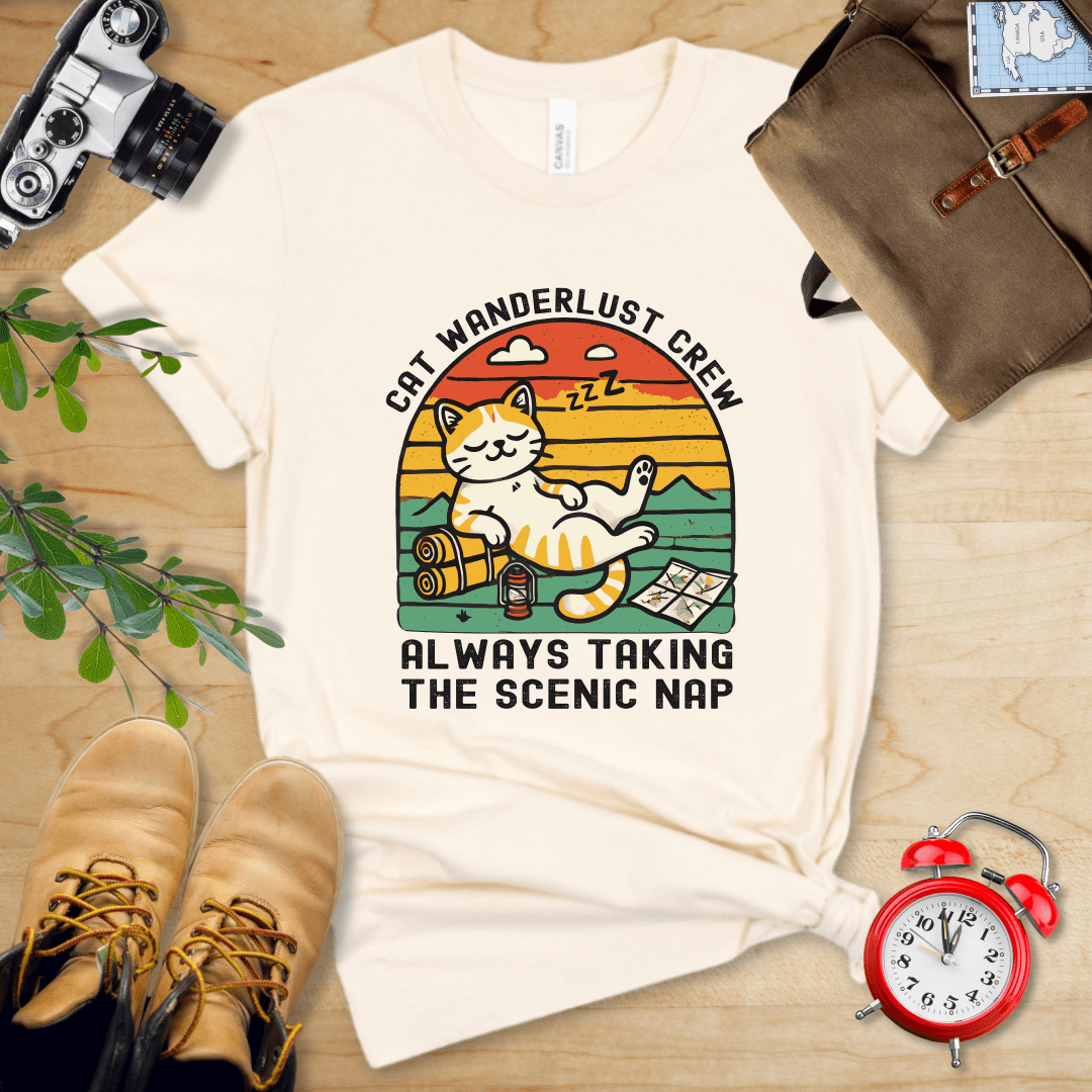 Hike Tee T-Shirt Natural / S Cat Wanderlust Crew Shirt