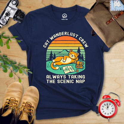 Hike Tee T-Shirt Navy / S Cat Wanderlust Crew Shirt