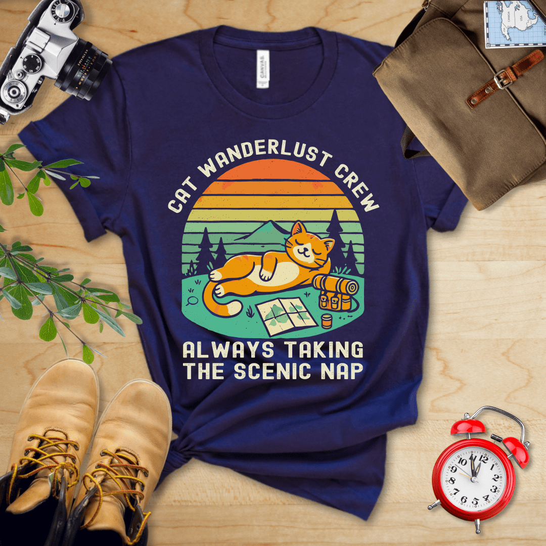 Hike Tee T-Shirt Navy / S Cat Wanderlust Crew Shirt