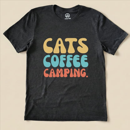 Hike Tee T-Shirt Dark Grey Heather / S Cats Coffee Camping Shirt