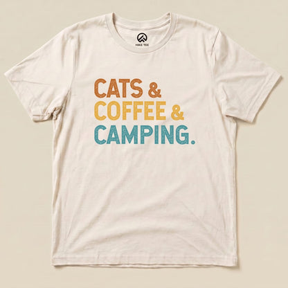 Hike Tee T-Shirt Natural / S Cats Coffee Camping Shirt