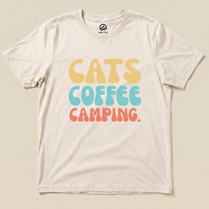 Hike Tee T-Shirt Natural / S Cats Coffee Camping Shirt