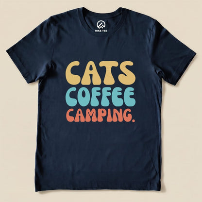 Hike Tee T-Shirt Navy / S Cats Coffee Camping Shirt