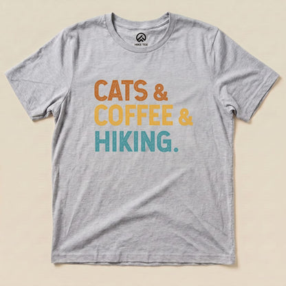 Hike Tee T-Shirt Athletic Heather / S Cats Coffee Hiking Shirt