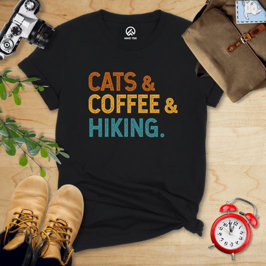 Hike Tee T-Shirt Black / S Cats Coffee Hiking Shirt