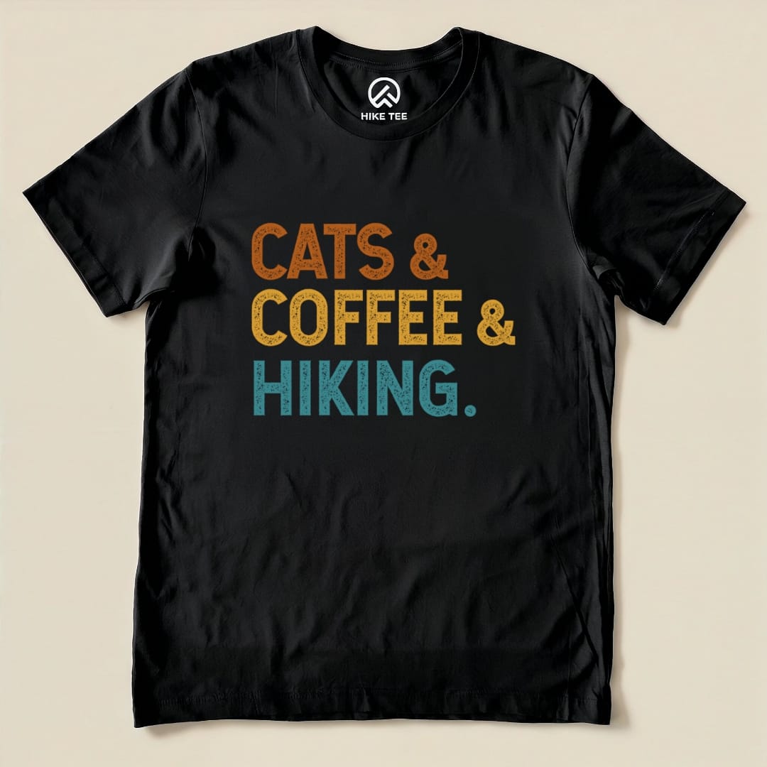 Hike Tee T-Shirt Black / S Cats Coffee Hiking Shirt