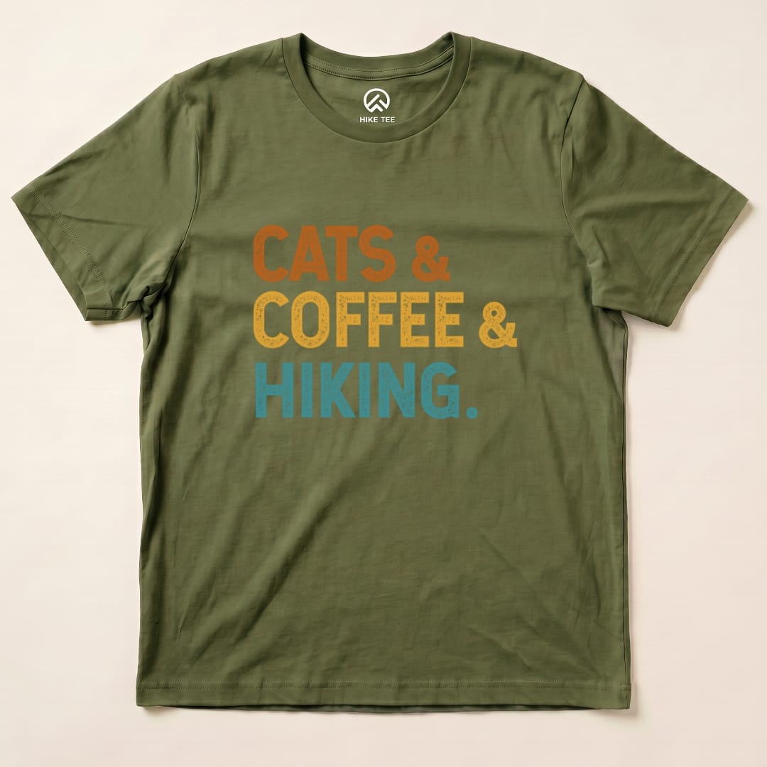 Hike Tee T-Shirt Military Green / S Cats Coffee Hiking Shirt