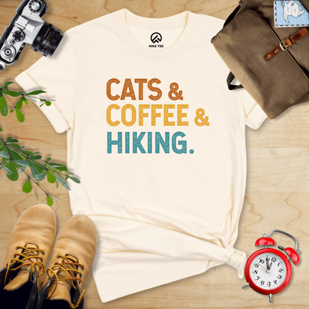Hike Tee T-Shirt Natural / S Cats Coffee Hiking Shirt