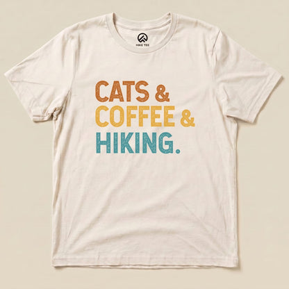 Hike Tee T-Shirt Natural / S Cats Coffee Hiking Shirt
