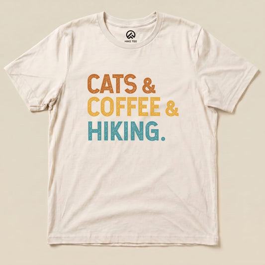 Hike Tee T-Shirt Natural / S Cats Coffee Hiking Shirt