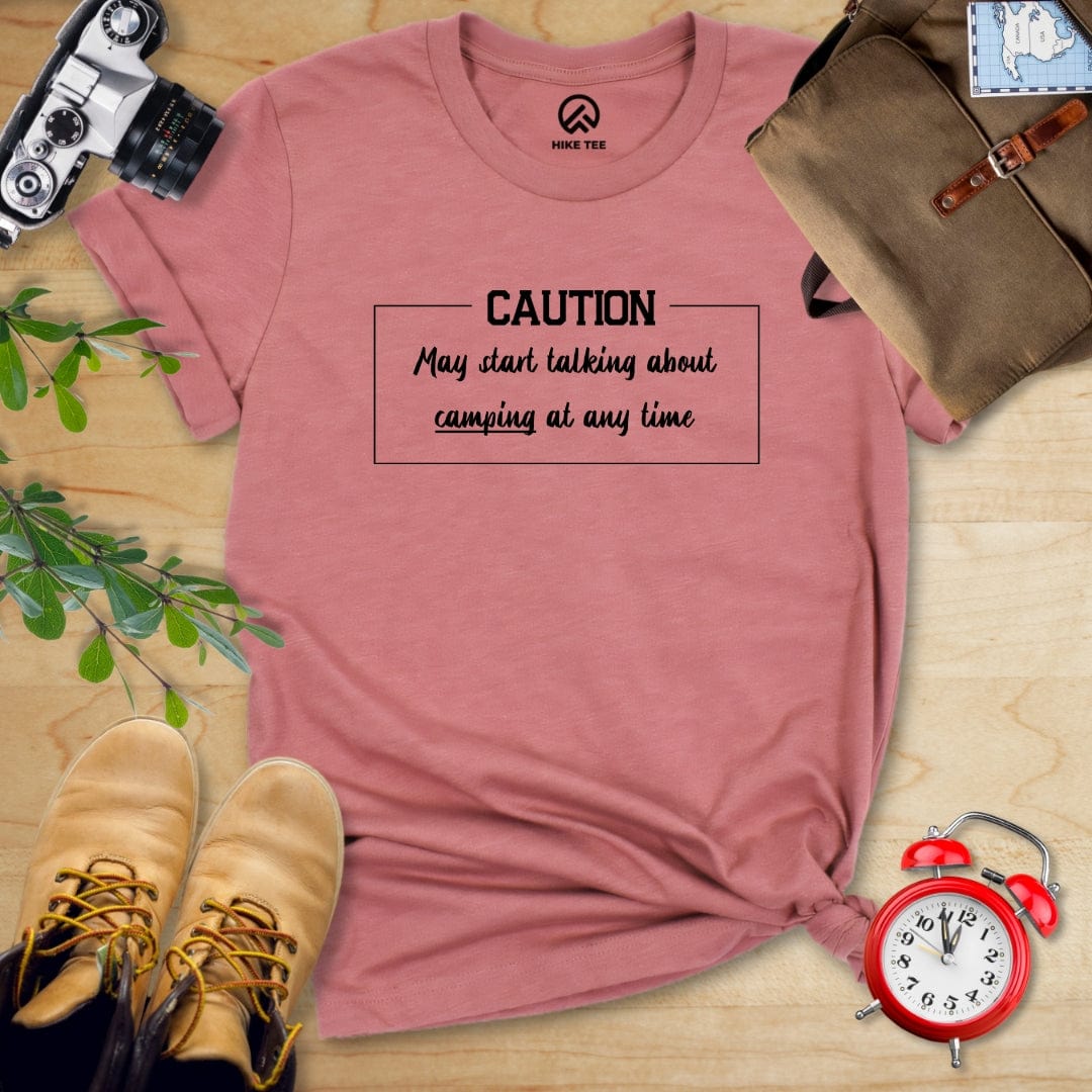 Hike Tee T-Shirt Heather Mauve / S Caution Shirt