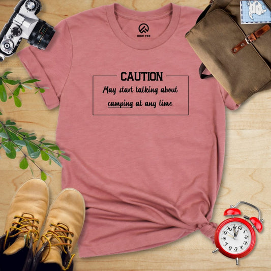 Hike Tee T-Shirt Heather Mauve / S Caution Shirt