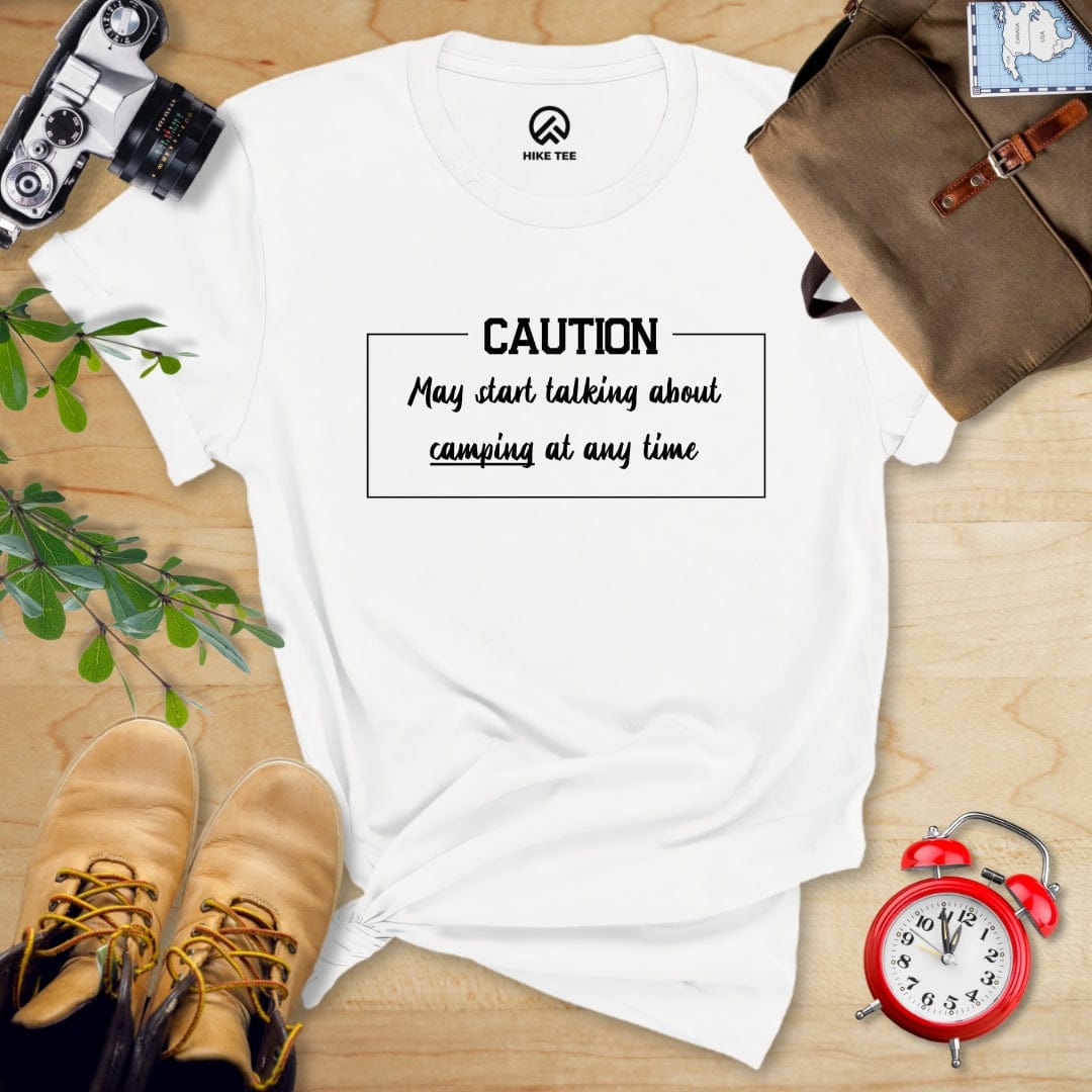 Hike Tee T-Shirt White / S Caution Shirt