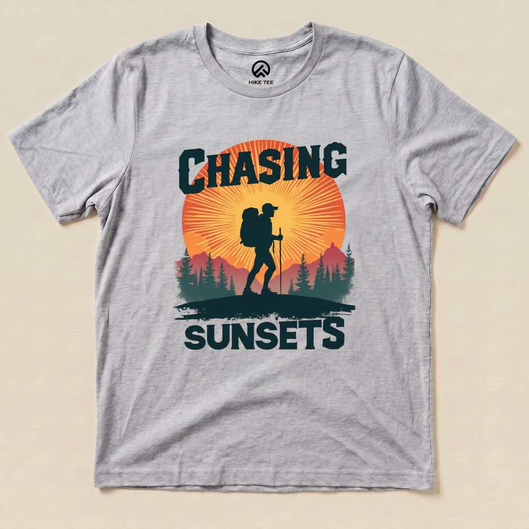 Chasing Sunsets Shirt Hike Tee T-Shirt Athletic Heather / S