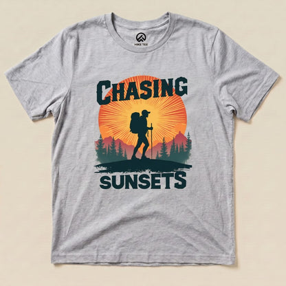 Chasing Sunsets Shirt Hike Tee T-Shirt Athletic Heather / S