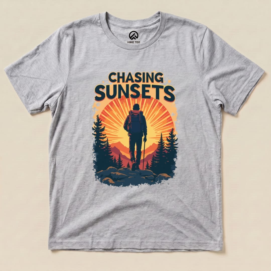 Chasing Sunsets Shirt Hike Tee T-Shirt Athletic Heather / S