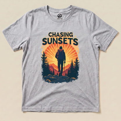Chasing Sunsets Shirt Hike Tee T-Shirt Athletic Heather / S