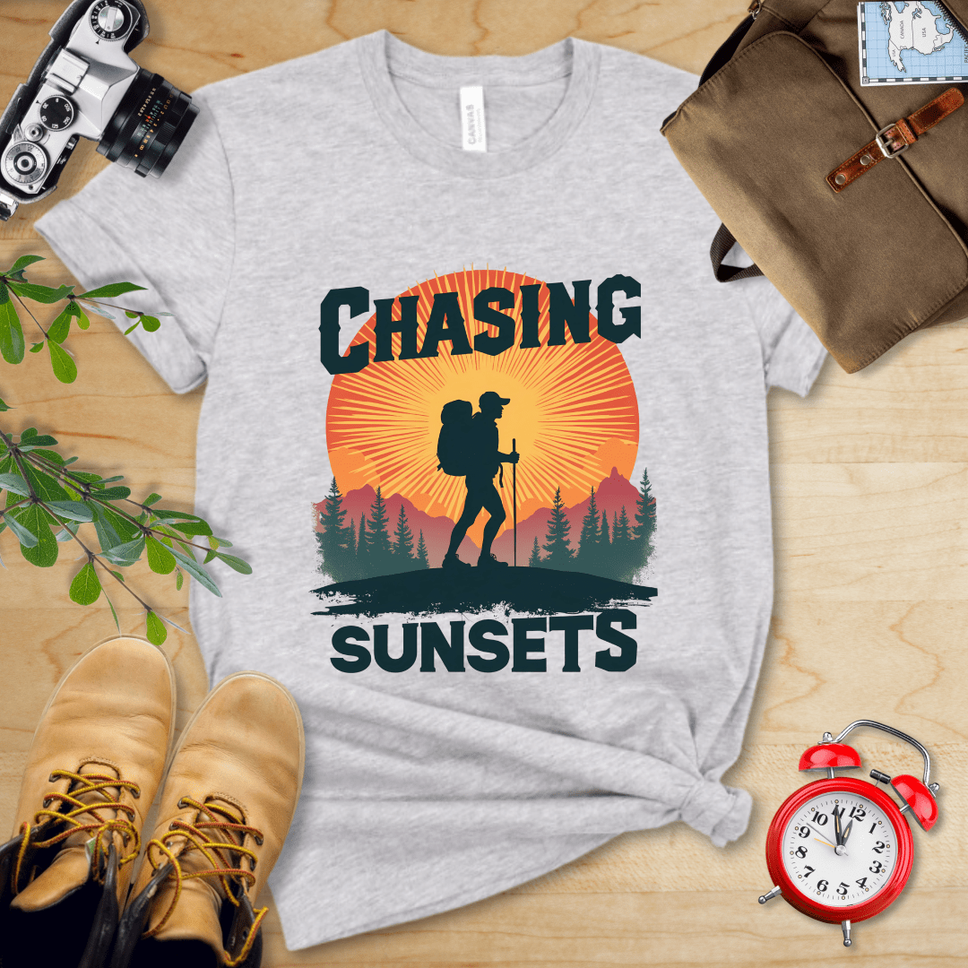 Printify T-Shirt Athletic Heather / S Chasing Sunsets Shirt