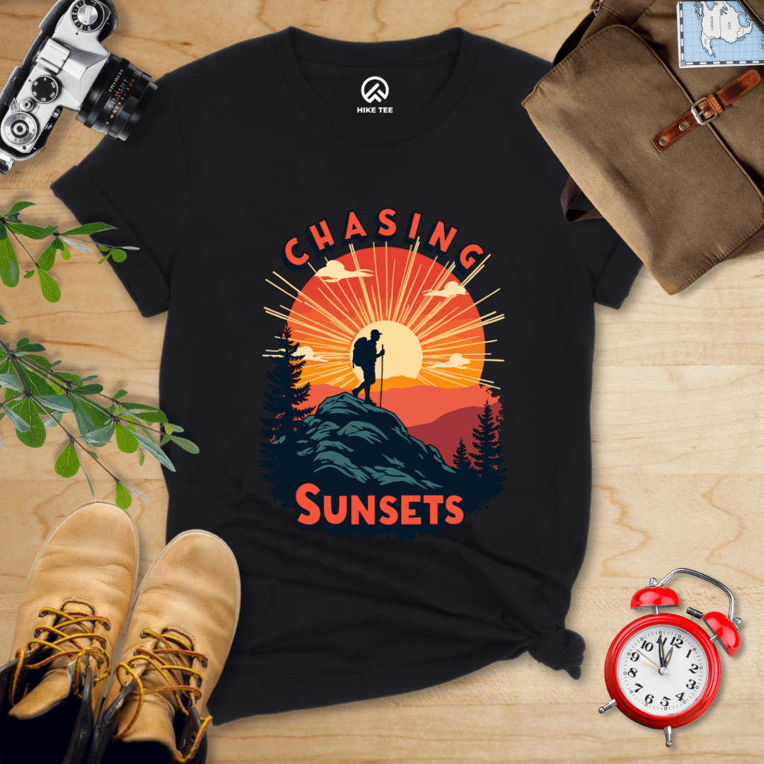Hike Tee T-Shirt Black / S Chasing Sunsets Shirt