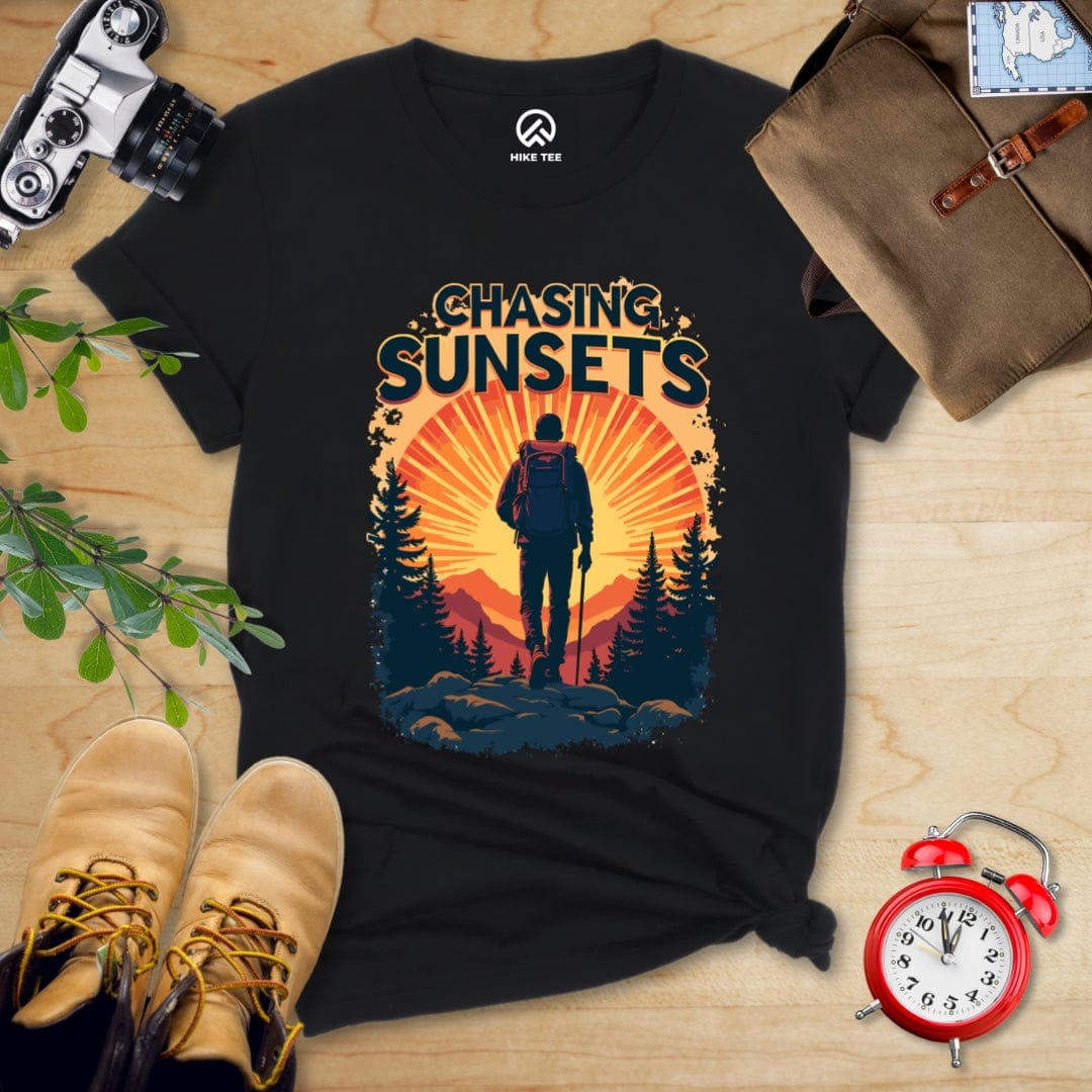 Hike Tee T-Shirt Black / S Chasing Sunsets Shirt
