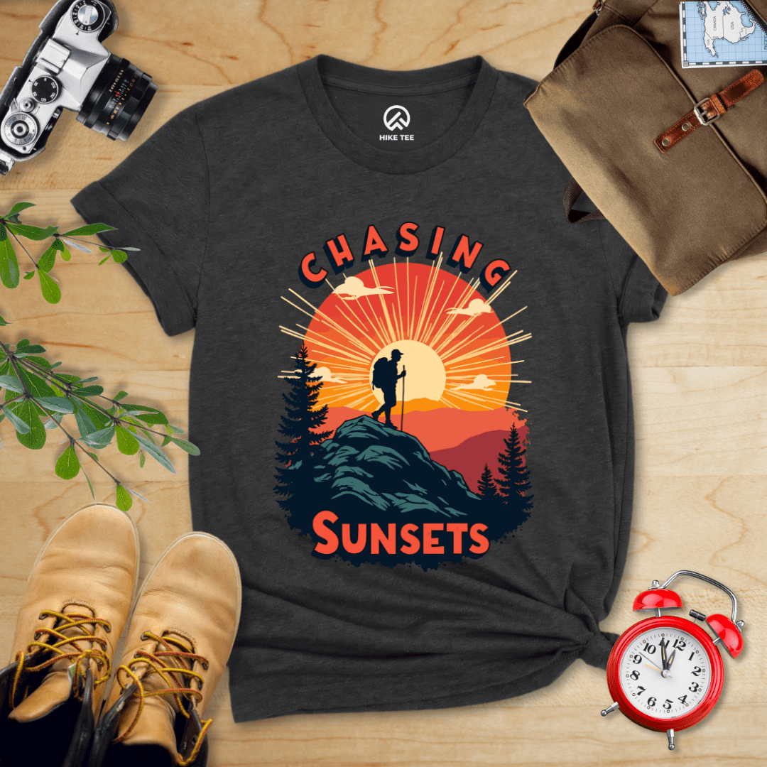 Hike Tee T-Shirt Dark Grey Heather / S Chasing Sunsets Shirt