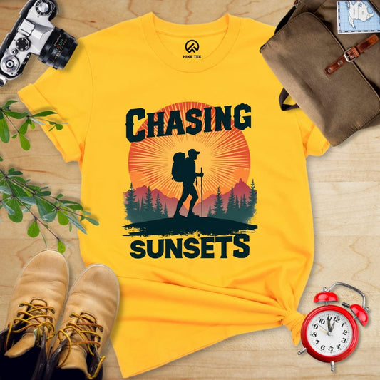Hike Tee T-Shirt Gold / S Chasing Sunsets Shirt