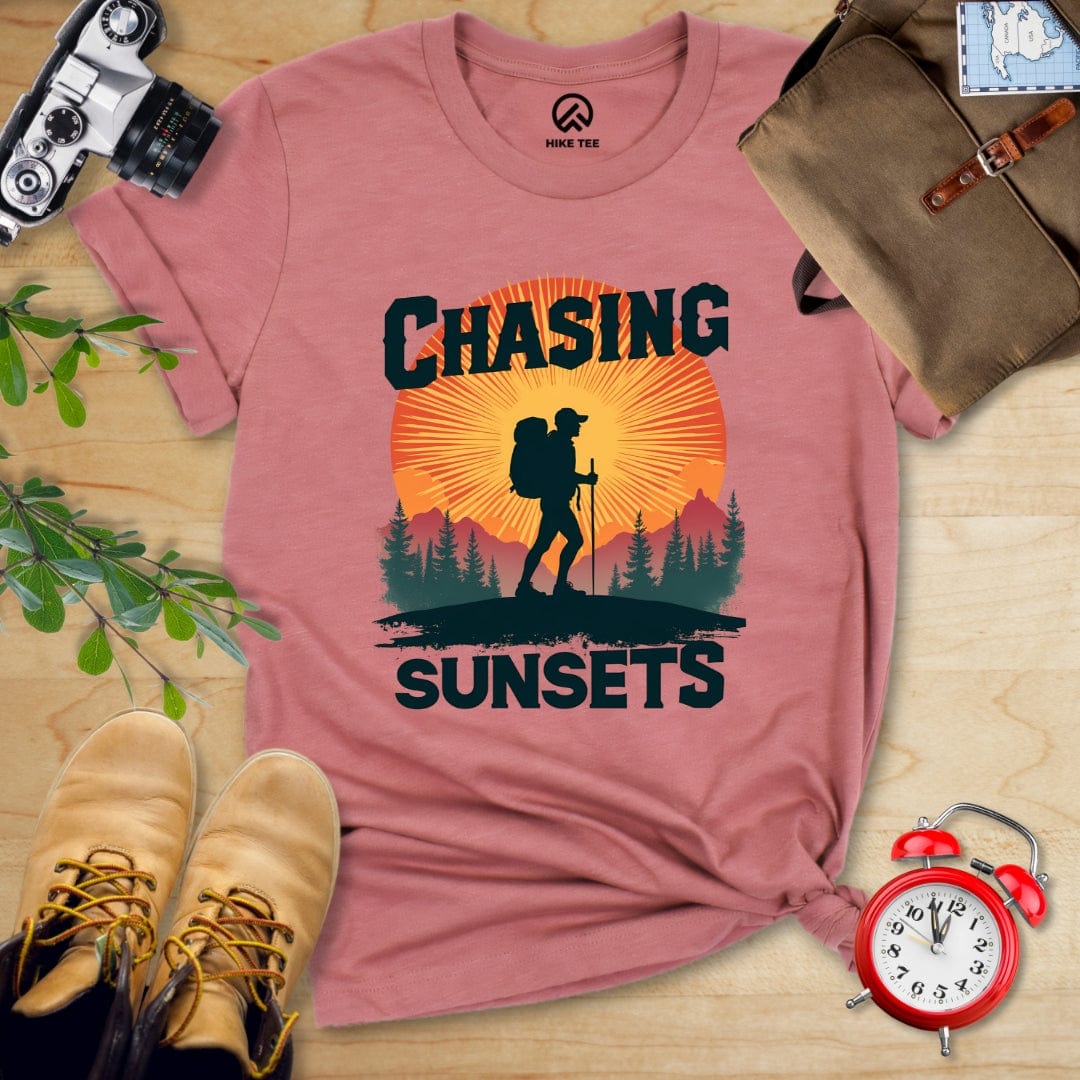 Hike Tee T-Shirt Heather Mauve / S Chasing Sunsets Shirt