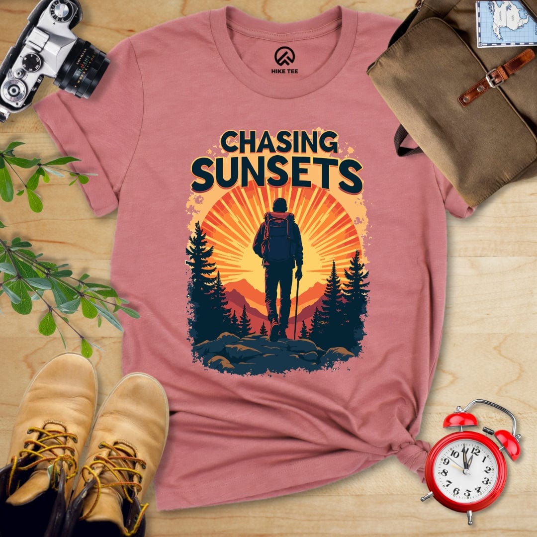 Hike Tee T-Shirt Heather Mauve / S Chasing Sunsets Shirt