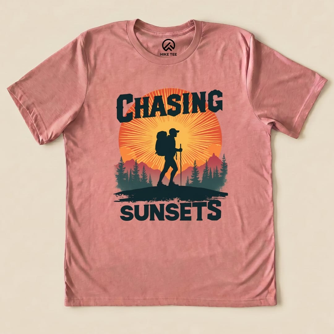 Chasing Sunsets Shirt Hike Tee T-Shirt Heather Mauve / S