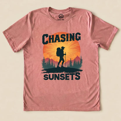 Chasing Sunsets Shirt Hike Tee T-Shirt Heather Mauve / S