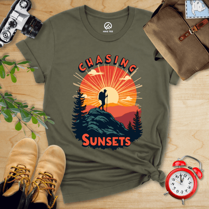 Hike Tee T-Shirt Military Green / S Chasing Sunsets Shirt