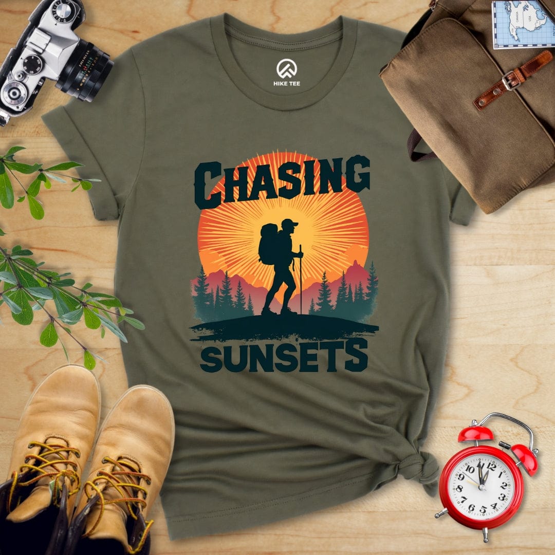 Hike Tee T-Shirt Military Green / S Chasing Sunsets Shirt