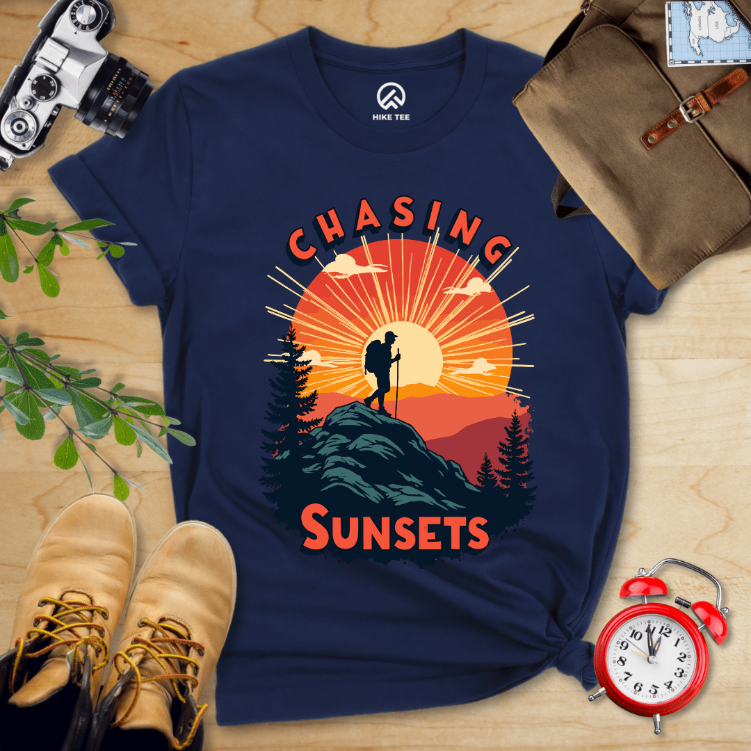 Hike Tee T-Shirt Navy / S Chasing Sunsets Shirt