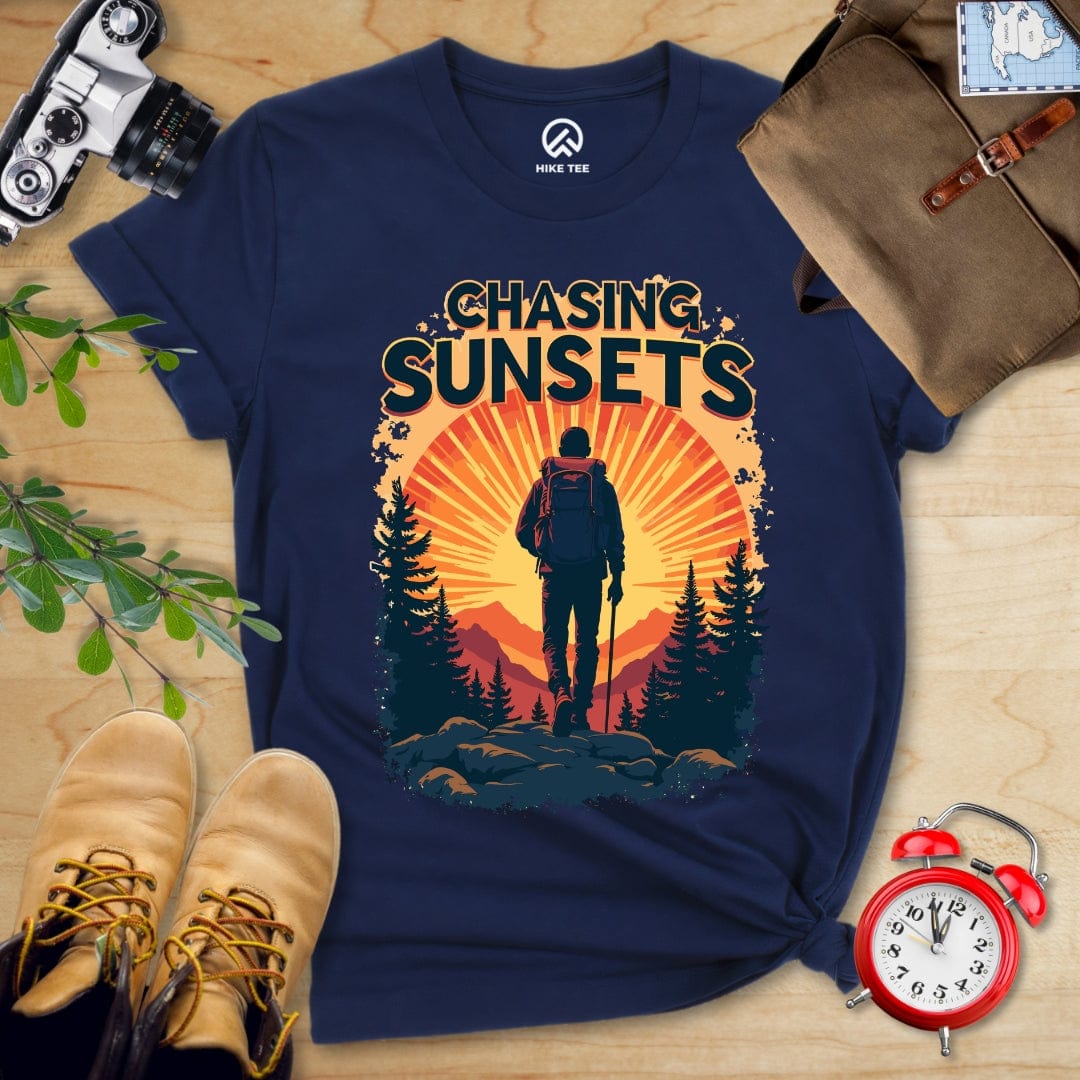 Hike Tee T-Shirt Navy / S Chasing Sunsets Shirt