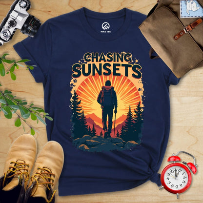 Hike Tee T-Shirt Navy / S Chasing Sunsets Shirt