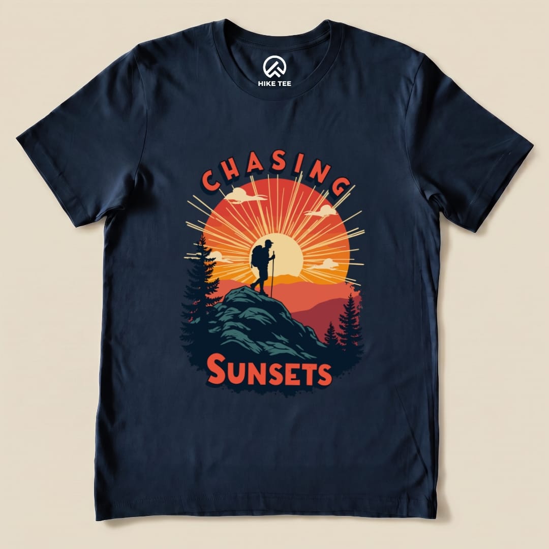 Hike Tee T-Shirt Navy / S Chasing Sunsets Shirt