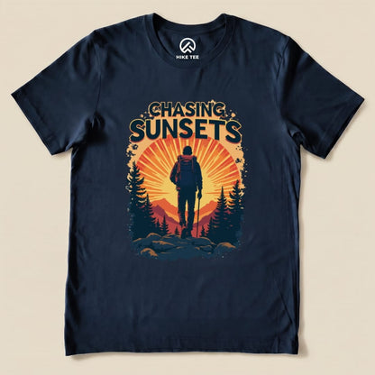 Chasing Sunsets Shirt Hike Tee T-Shirt Navy / S