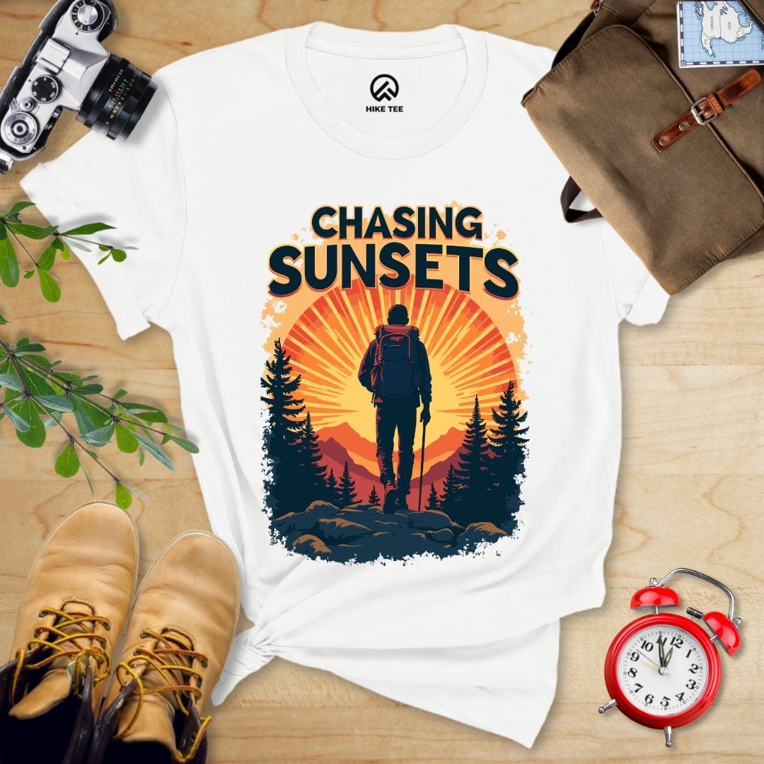 Hike Tee T-Shirt White / S Chasing Sunsets Shirt