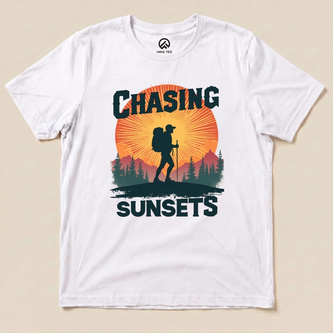 Chasing Sunsets Shirt Hike Tee T-Shirt White / S
