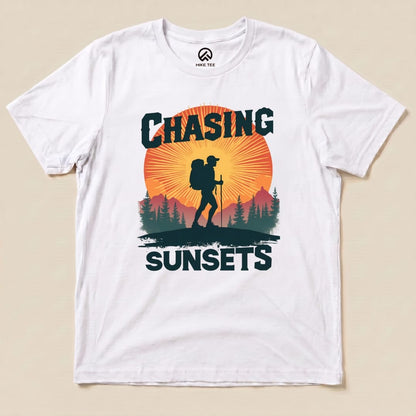 Chasing Sunsets Shirt Hike Tee T-Shirt White / S