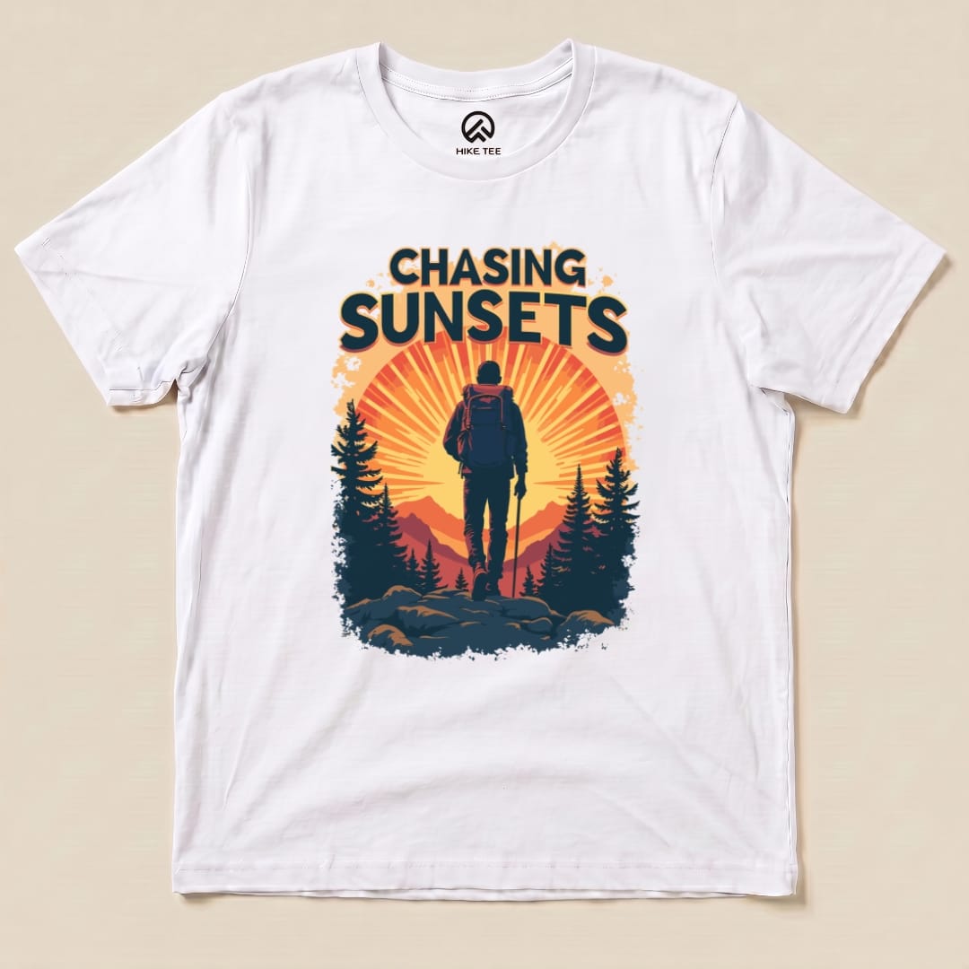 Chasing Sunsets Shirt Hike Tee T-Shirt White / S