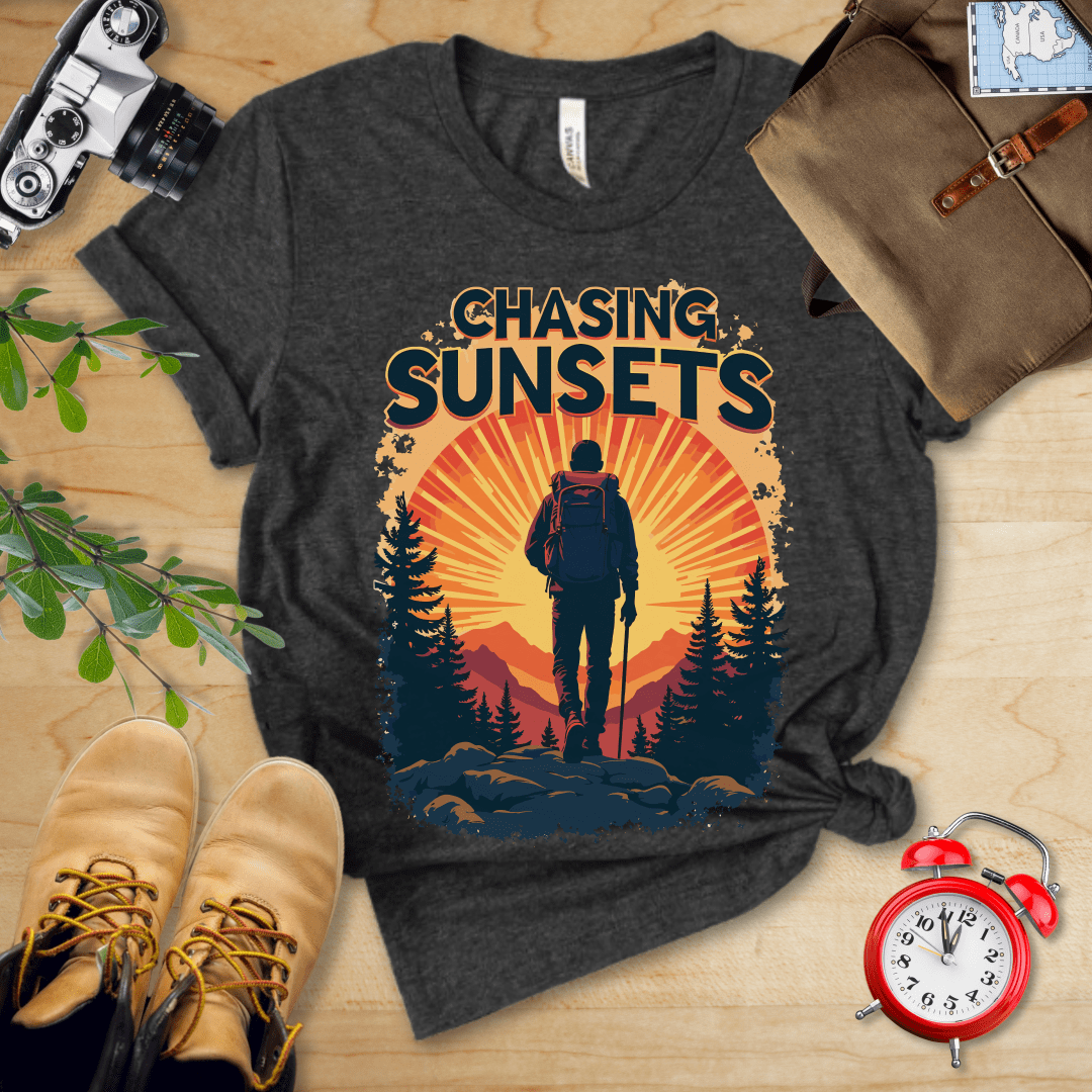 Printify T-Shirt Dark Grey Heather / S Chasing Sunsets