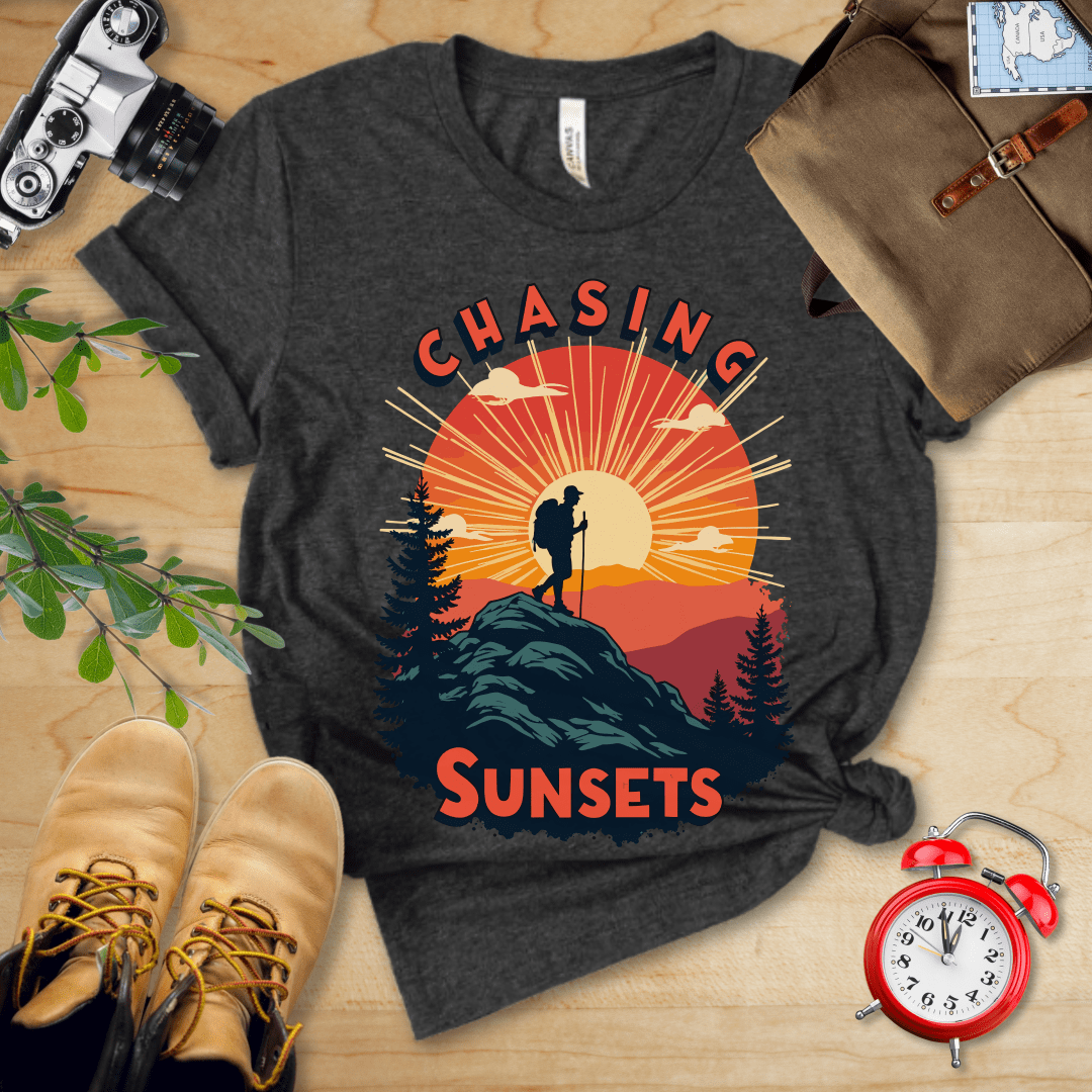 Printify T-Shirt Dark Grey Heather / S Chasing Sunsets