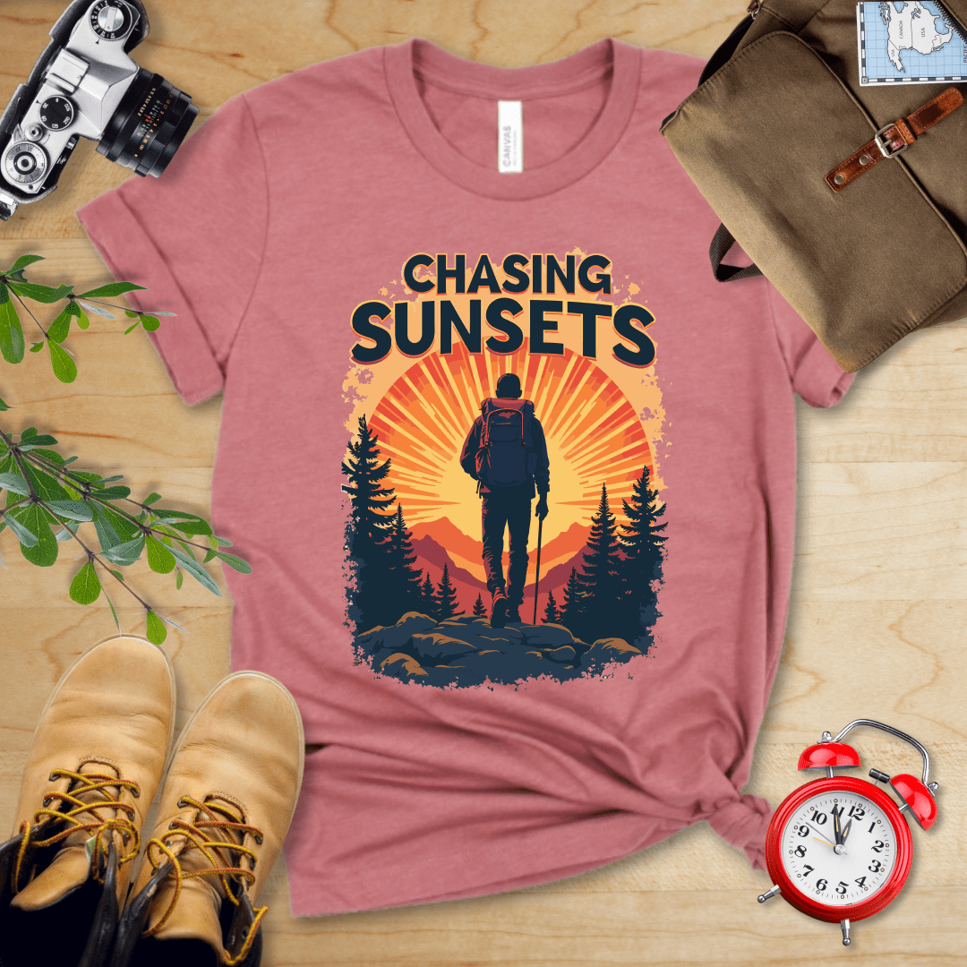 Printify T-Shirt Heather Mauve / S Chasing Sunsets