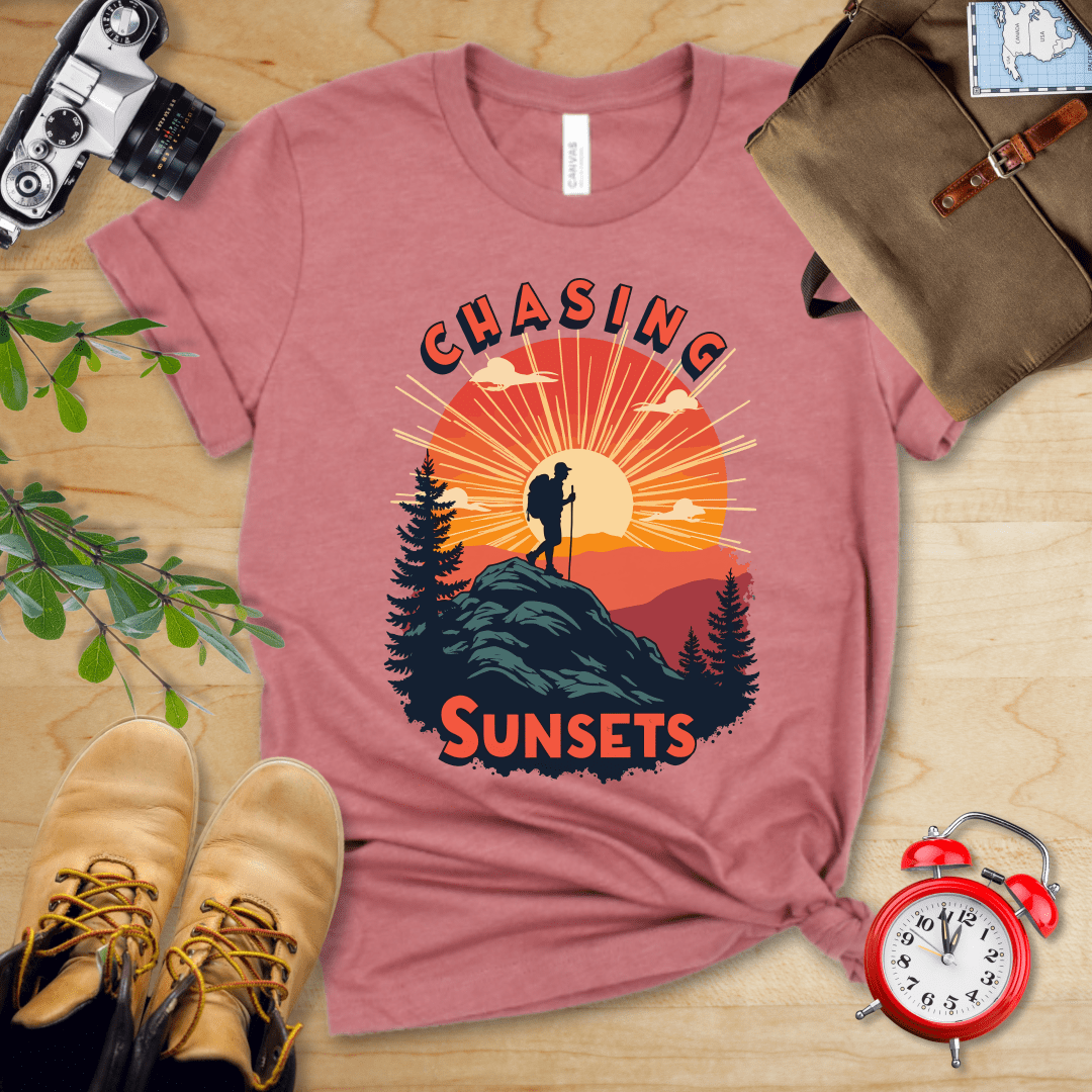 Printify T-Shirt Heather Mauve / S Chasing Sunsets