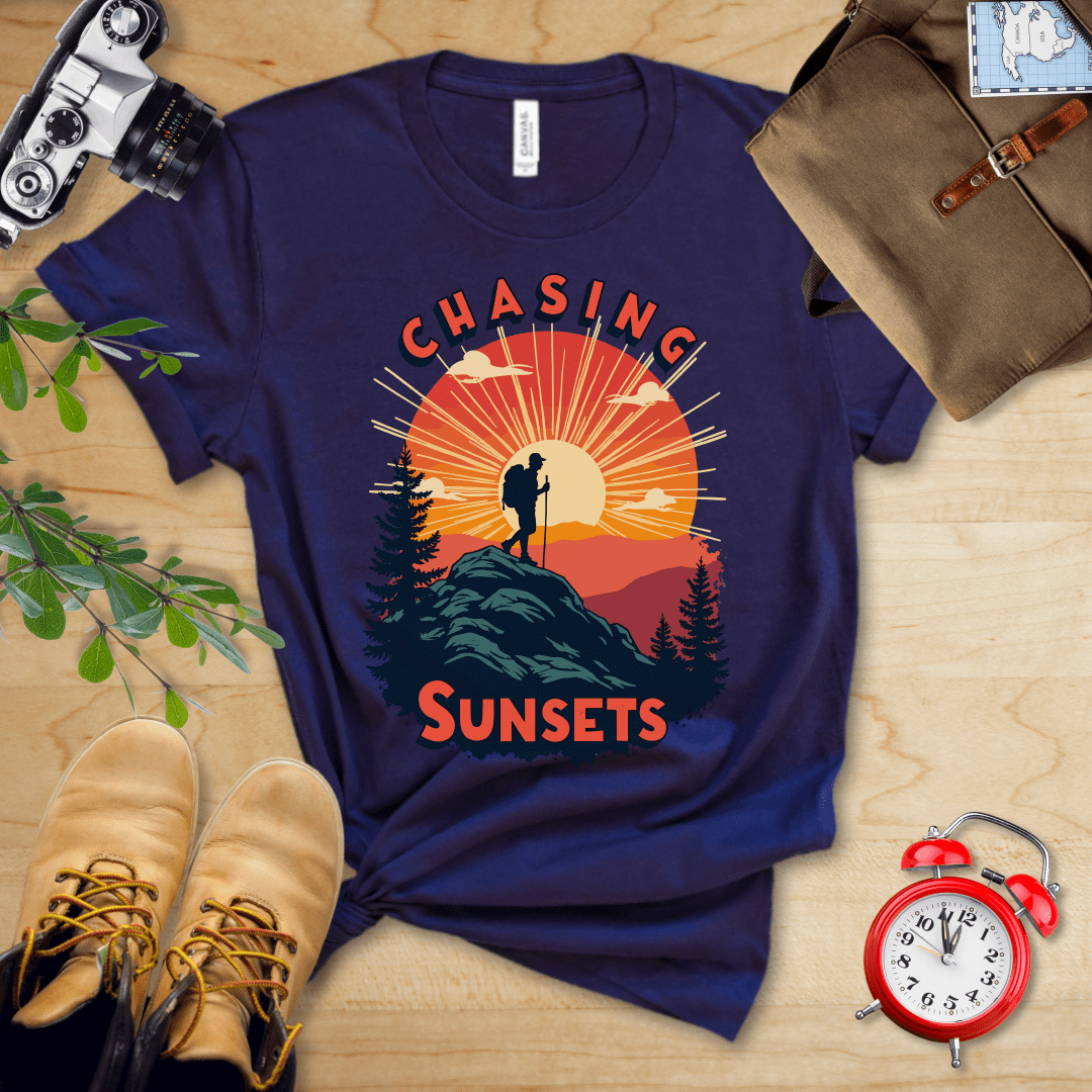 Printify T-Shirt Navy / S Chasing Sunsets