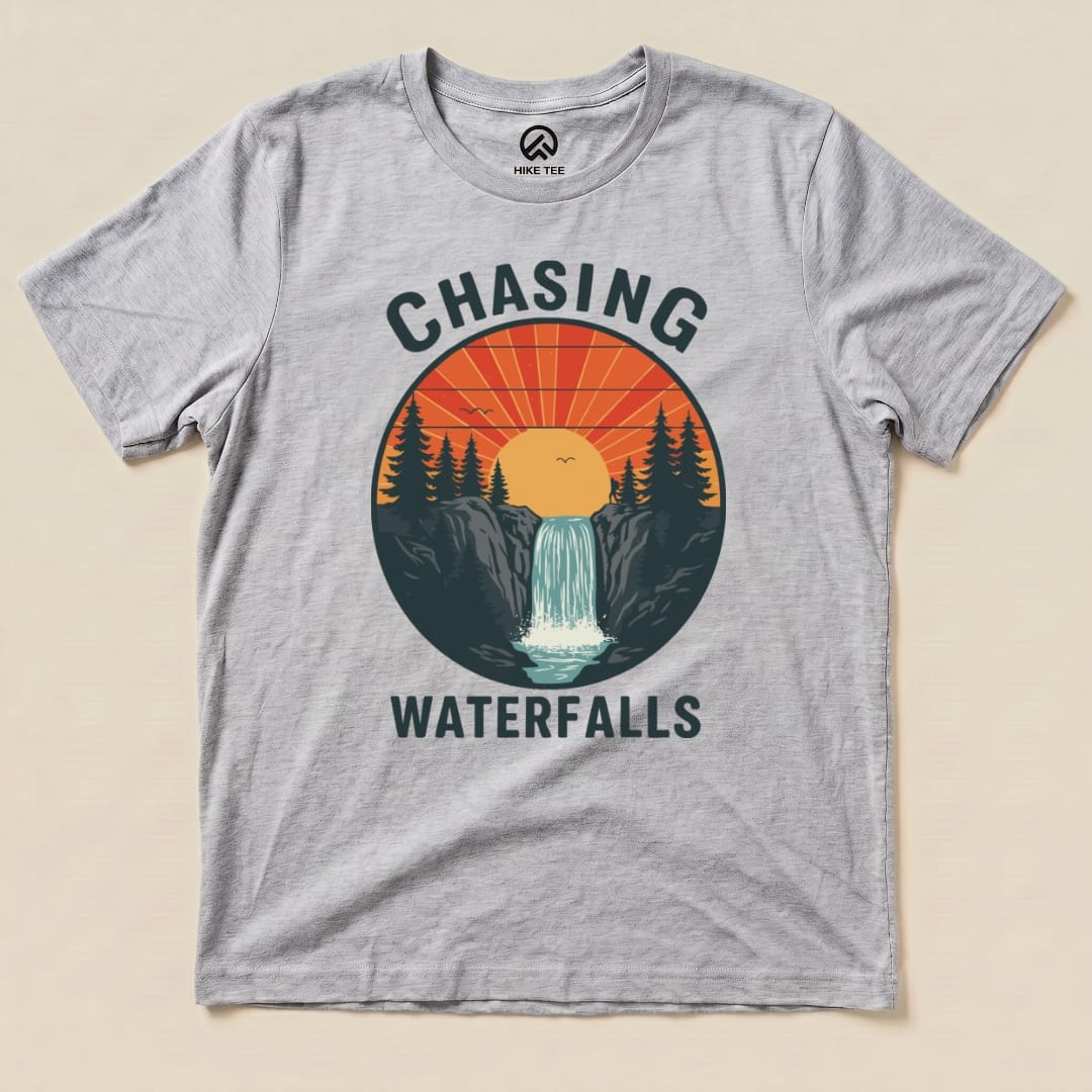 Hike Tee T-Shirt Athletic Heather / S Chasing Waterfalls Retro Shirt