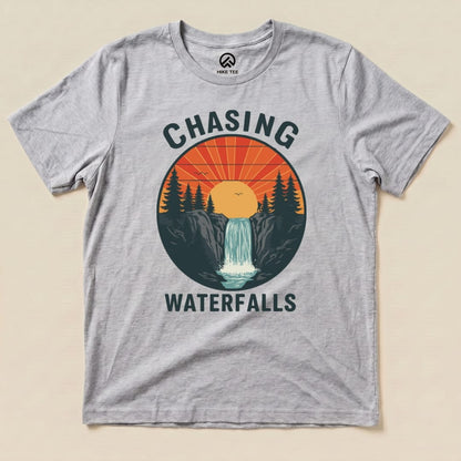 Hike Tee T-Shirt Athletic Heather / S Chasing Waterfalls Retro Shirt