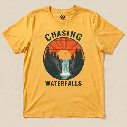 Hike Tee T-Shirt Gold / S Chasing Waterfalls Retro Shirt