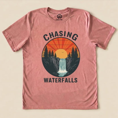 Hike Tee T-Shirt Heather Mauve / S Chasing Waterfalls Retro Shirt